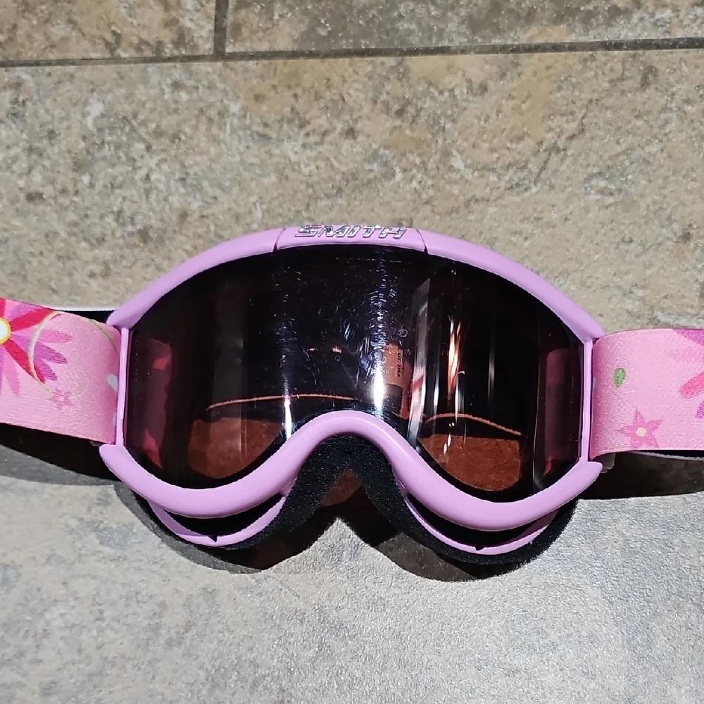 SMITH Youth Girls Floral Pink Ski Or Snowboard Goggles